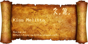Kiss Melitta névjegykártya